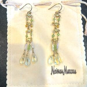 Neiman Marcus chandelier gold chrystal sparkle gorgeous earrings.